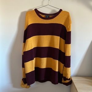Maroon and Yellow Oversized Cotton Knit Vintage Sweater Harry Potter Gryffindor
